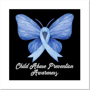 Child Abuse Prevention Awareness Month Blue Ribbon gift idea Posters and Art